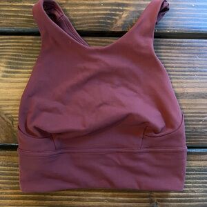 Lululemon Wunder Train Longline Bra *Medium Support C/D Cup Burgundy Sports Bra